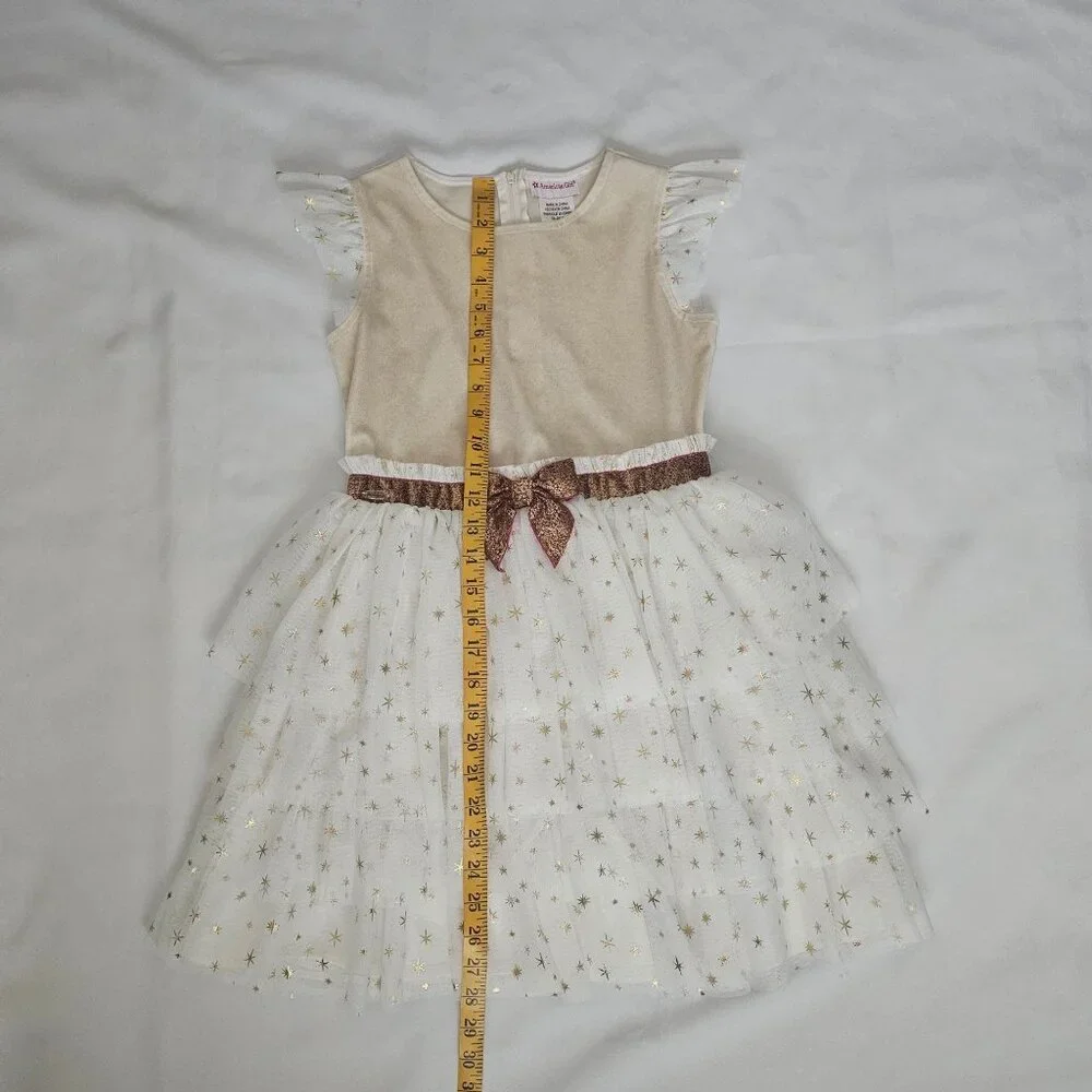 American Girl Velour Top Tulle Tiered Skirt All That Glitters Party Dress Sz 10